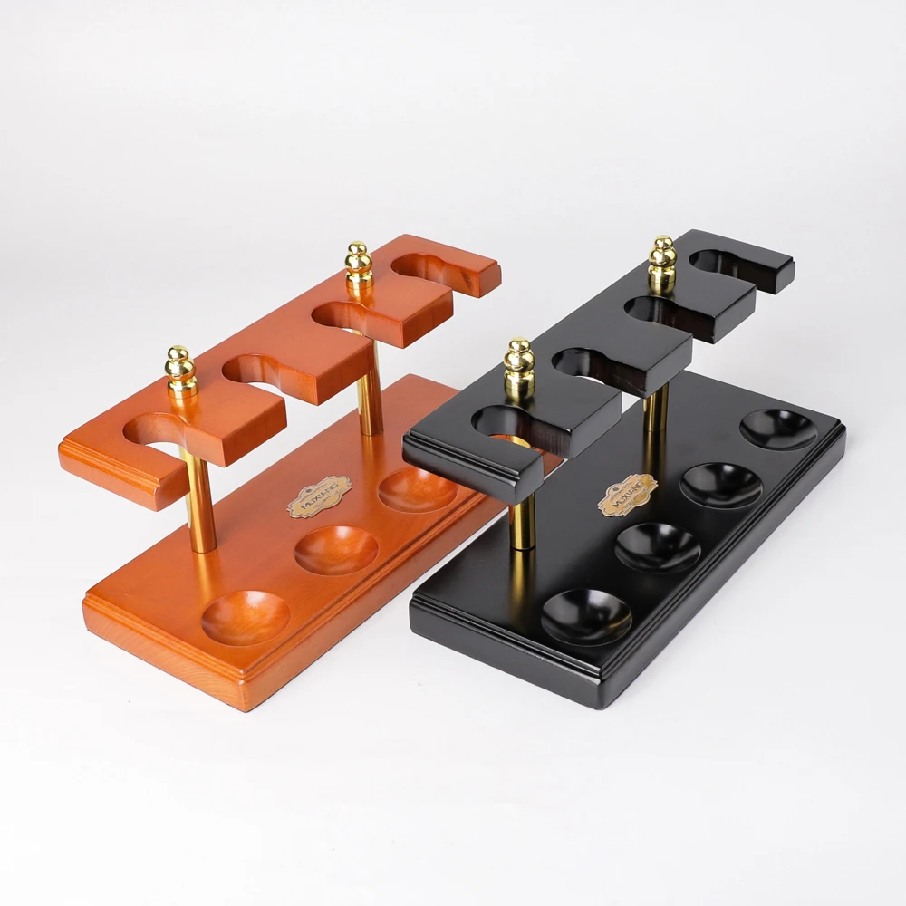 Cheap price wholesale promotional beech wood tobacco smoking pipe stand with 4 seats