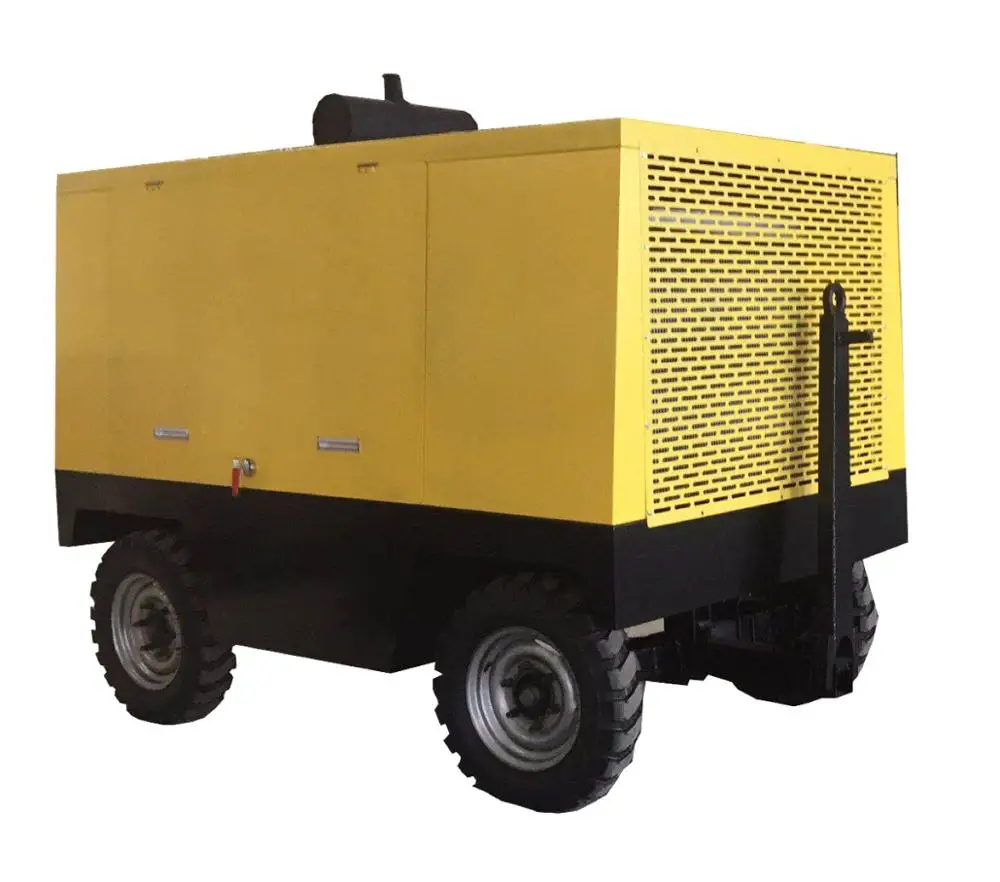  37KW 50HP 190cfm 5.3m3 7bar портативный дизельный двигатель винтовой воздушный