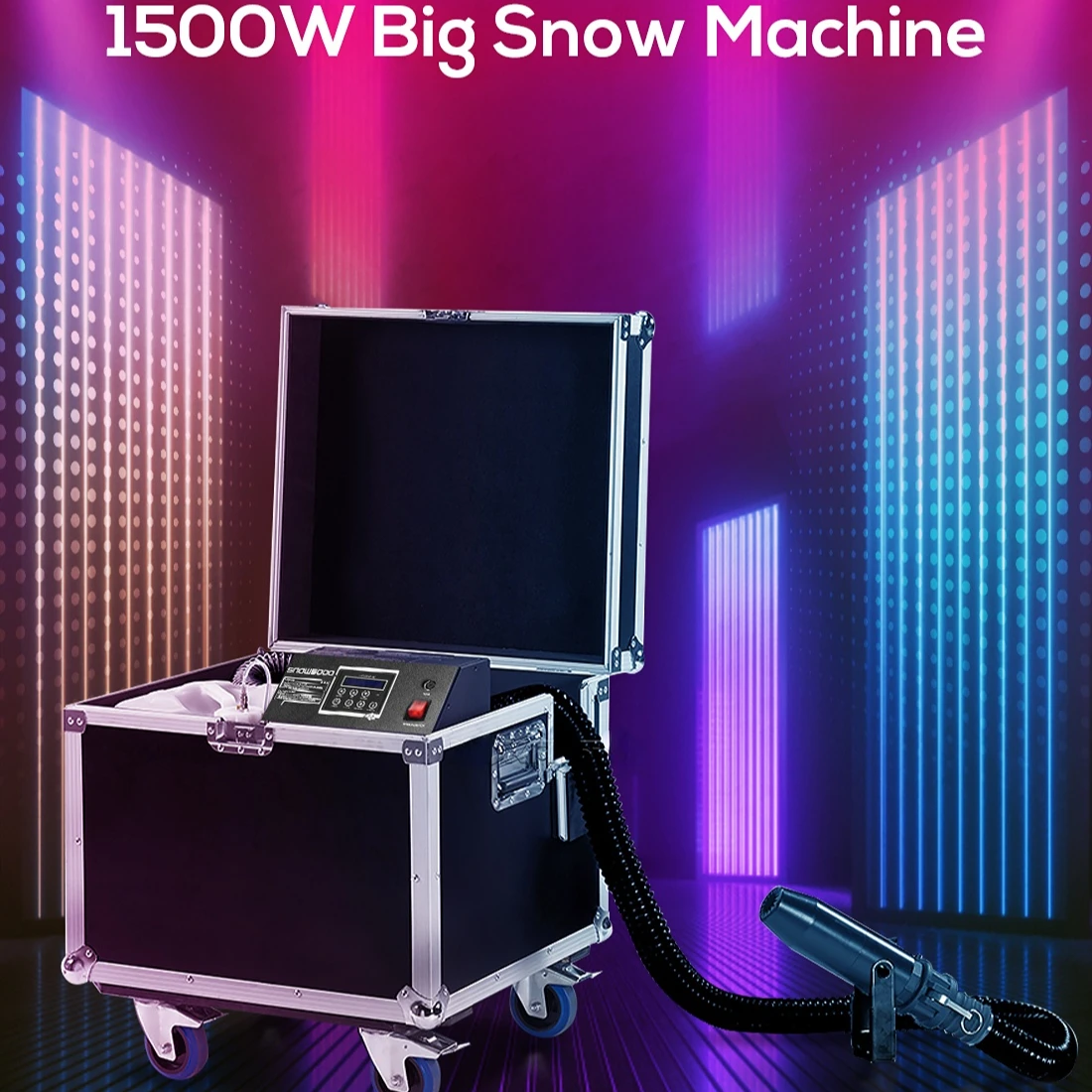 Moving head DMX control low noise Wedding Party Show Christmas Stage Flight Packing DMX control 1500W Big Snow Machine silent