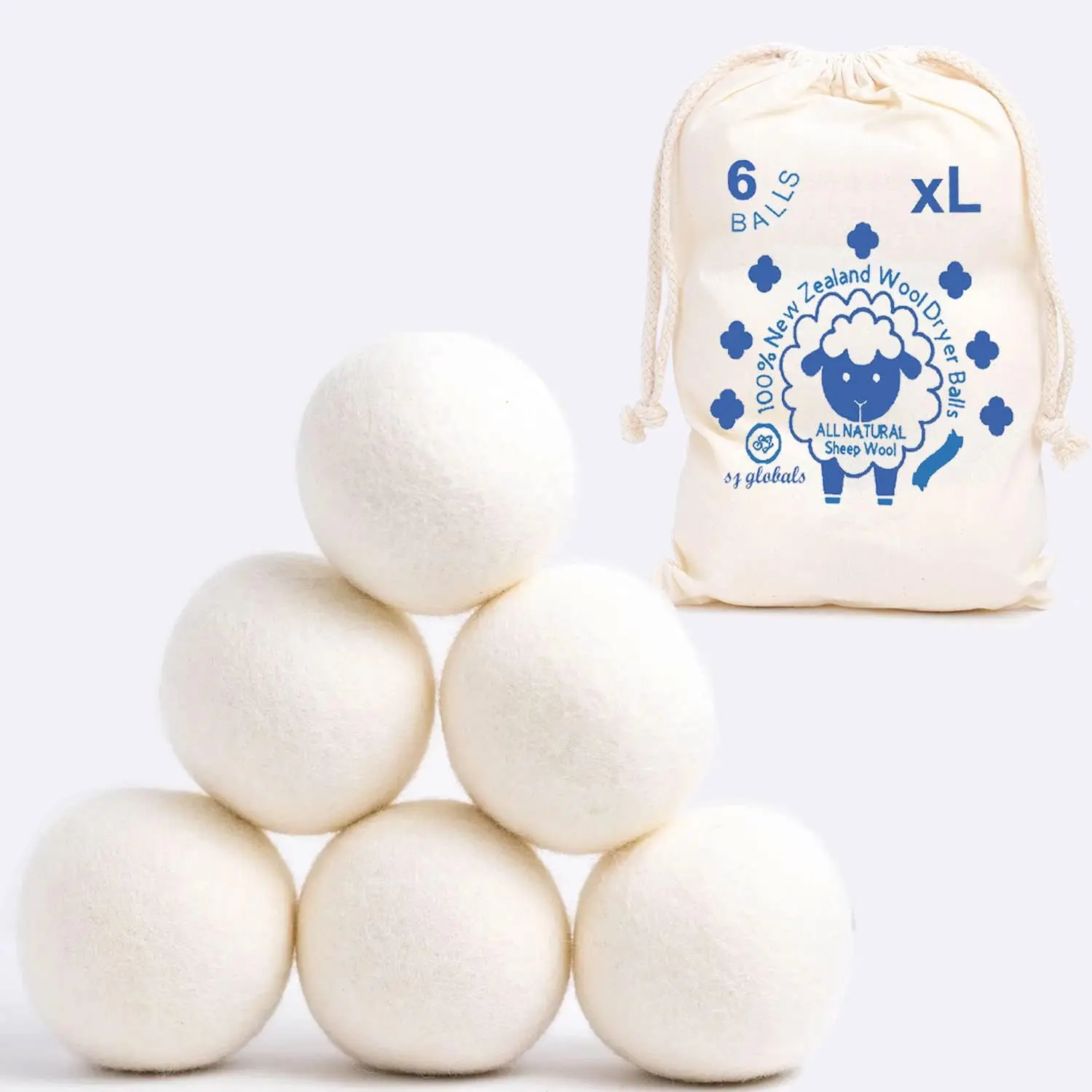 2024 New products Chemical Free Wool Dryer Balls Laundry, Handmade Reusable Balls Reduce Wrinkles