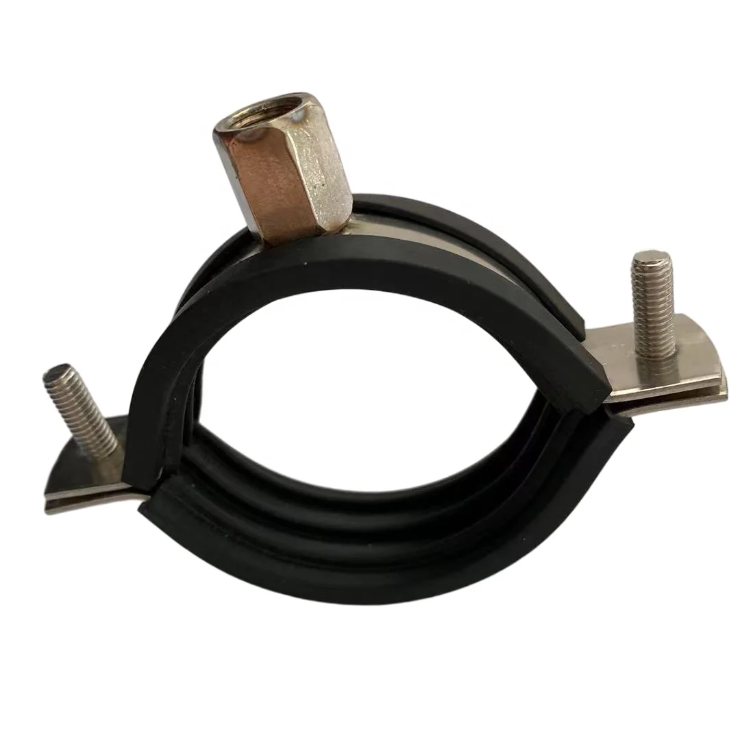Heavy Duty Hanging Pipe Clamps With Epdm Rubber Reinforced Band Zinc-plated Galvanized Hose Tube Clamp