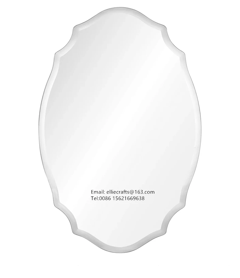 Latest designed irregular shaped beveled edge mirror/ bathroom wall hanging mirror/ frameless glass mirror 40x60 50x70 70x100
