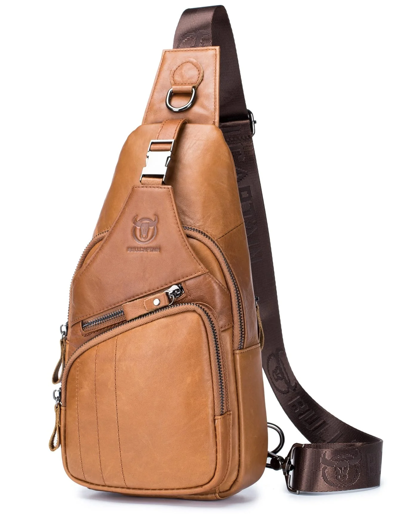 Wholesale men leather leisure sports chest bag men shoulder bag genuine leather messenger bags manufacturer