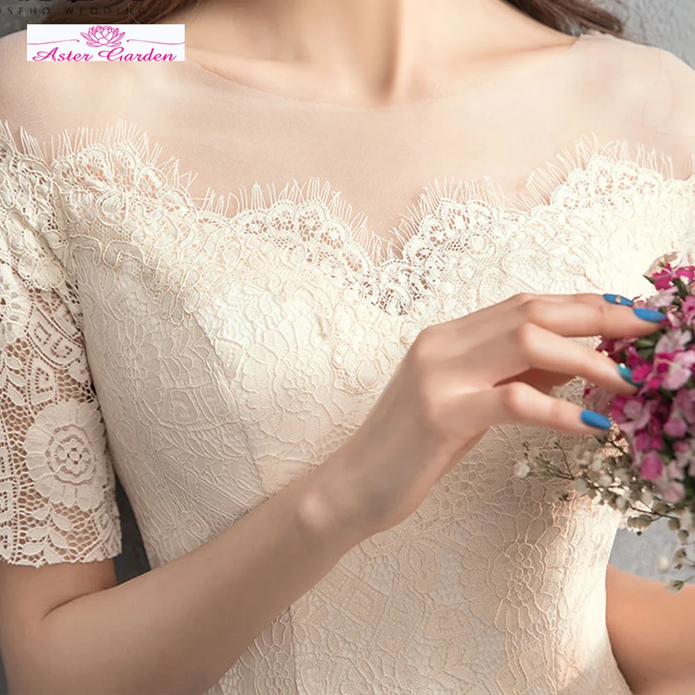 Vestido Noiva Sereia New Arrival Short Sleeve Lace Mermaid Wedding Dresses Alibaba China Shop Online Bridal Gowns Abiti Da Sposa