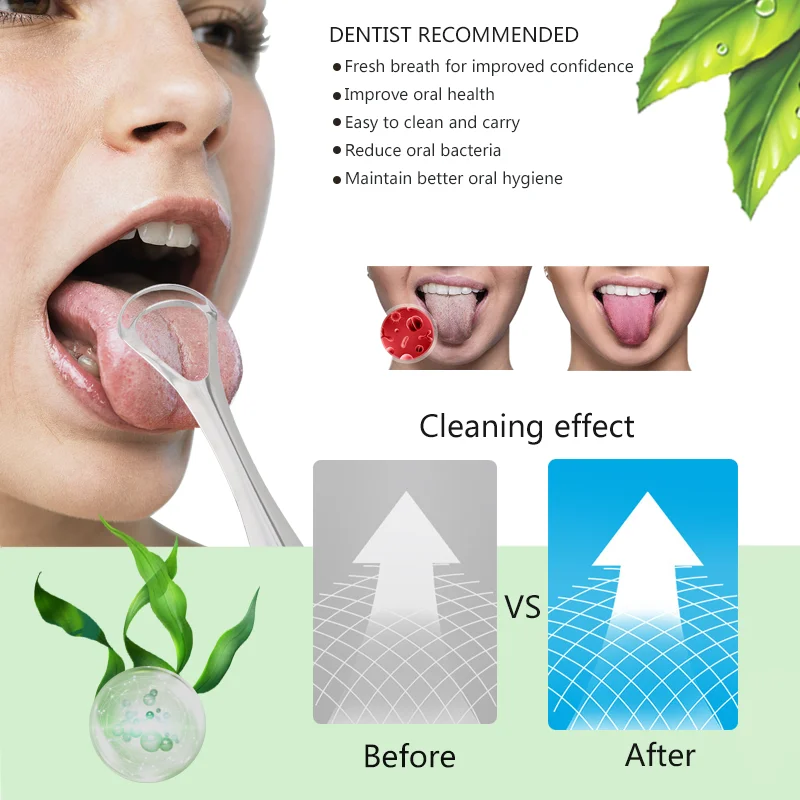 2021 New Design Double layers Tongue Scraper for Adult Oral  Tongue Cleaning