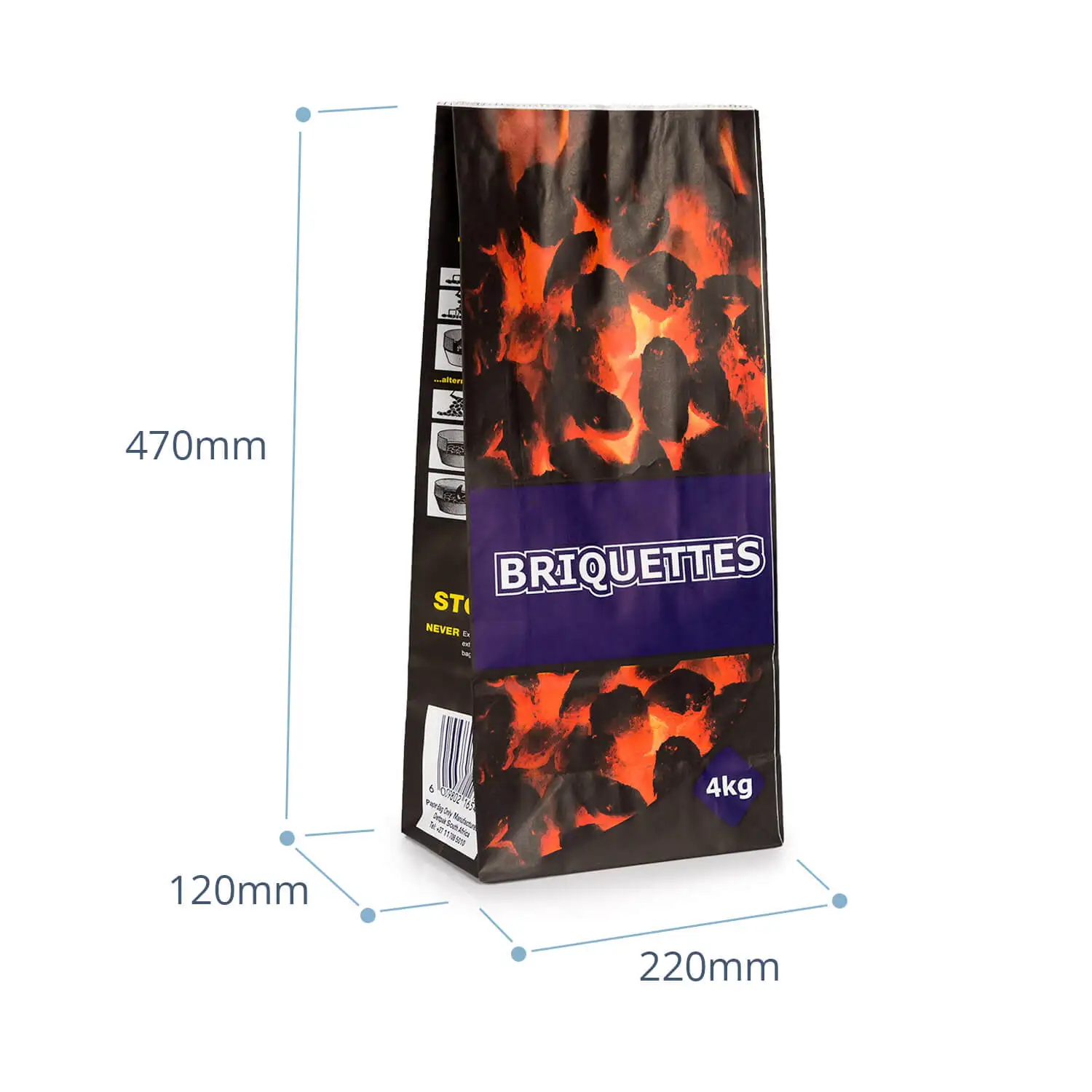 Charcoal bags 3kg 4kg 5kg 10liters charcoal paper bag for charcoal packaging bags