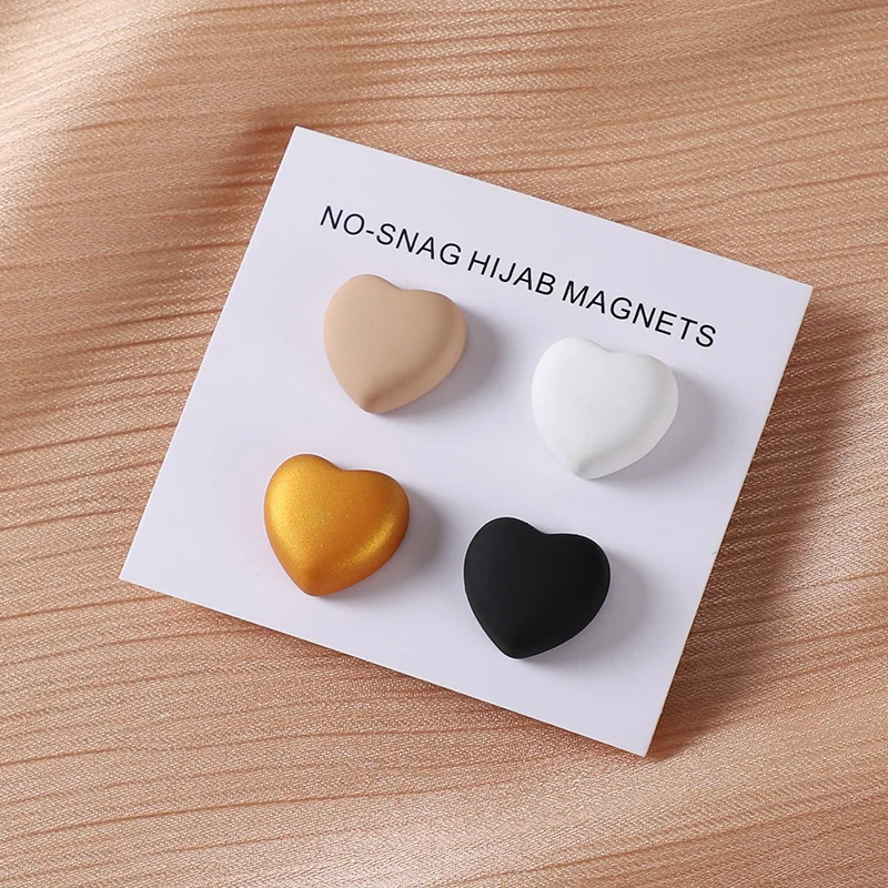 New Fancy Creative Heart Shape Magnetic Hijab Pins Muslim Women Star Brooch Scarves Pins Ladies Strong Magnet Hijab Pins Buckle