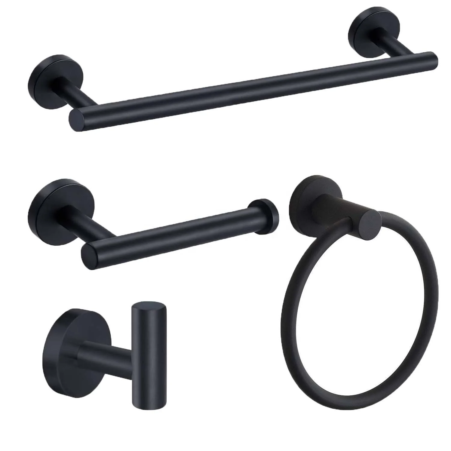Wall Mounted Luxury Bathroom Accessories Set Towel Bar, Ring, Hook Toilet Paper Hold 4 Piece Accessories For Bathroom and Toilet