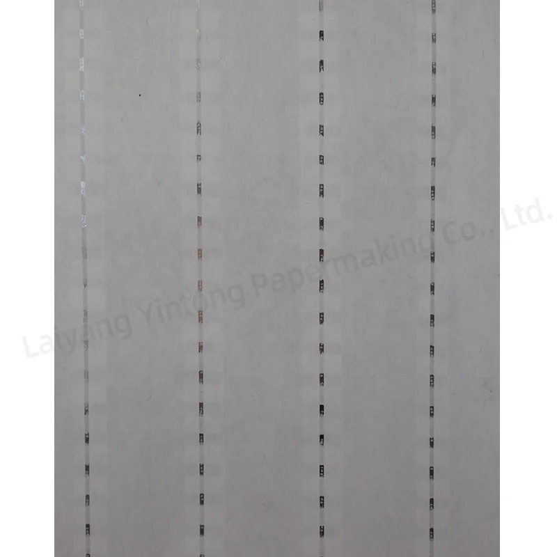 Anti conterfeit safety thread paper with fiber