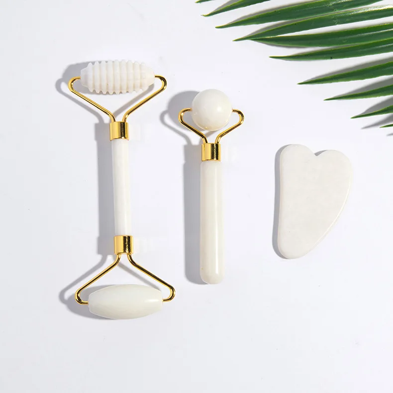 Wholesale Jade Roller Facial Care Tools Neck Body Facial Serum Guasha Massage Gift 3PCS Beauty Care Tools