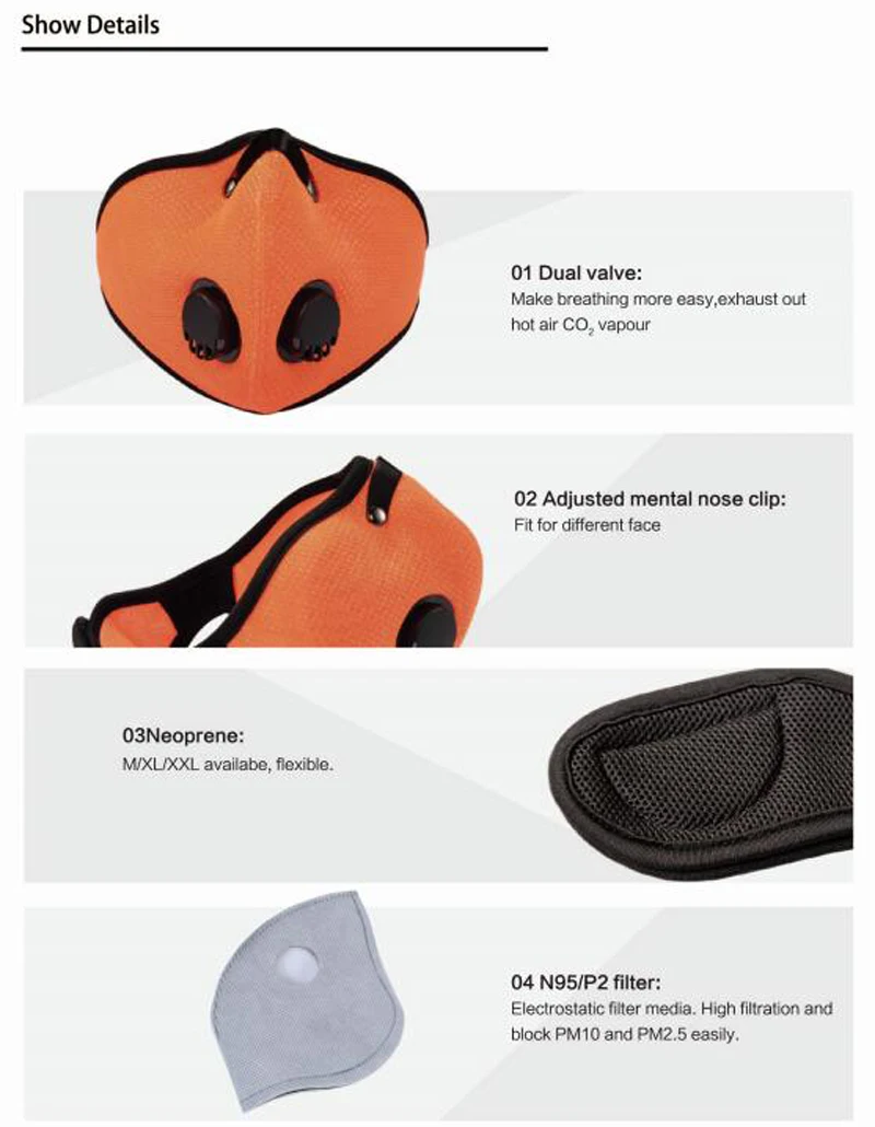 Customized Reusable Sport Anti-dust N95 Face Masks Cycling Dust Mask Bicycle Bike Training Anti Dust Mask