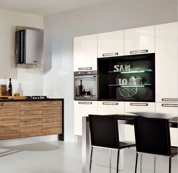 Europe Style Home High Gloss White Mdf Melamine Plastic Wood Modern Design Kitchen Cabinet Cupboard Made in China