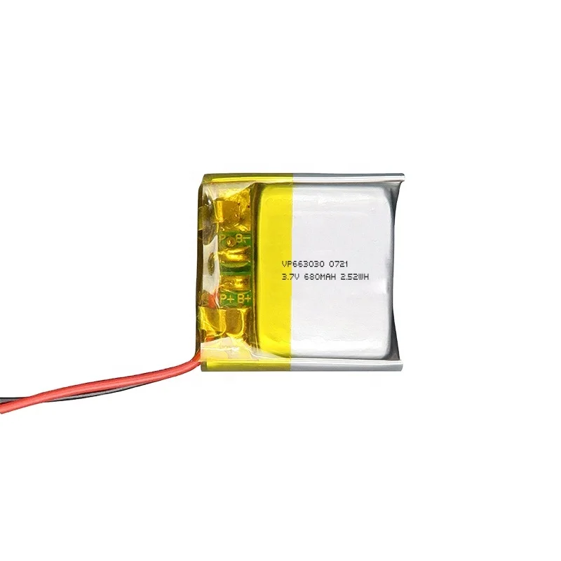 Перезаряжаемый литиевый аккумулятор высокой емкости 663030 Lipo Ternary 3,7 в 680 мАч для MP3 GPS DVD-камеры умных часов
