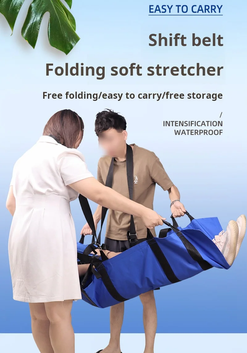 Orange Emergency Transport Stretcher Foldable Portable Lightweight Transfer Board for Patient Nnimal Rescue with 12 Handles