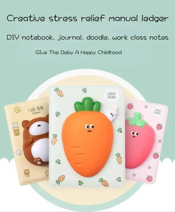 Students Decompress Lovely Slow Rebound Color Page Hand Ledger Wireless Adhesive Small Animal Pattern