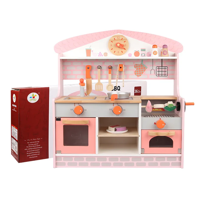 Wholesale New  Wooden Toys Child Baby Kids Kitchen Pretend Play Set Wood Toy for Children Home Cooking