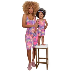TG037  New print mommy and me romper colorful outfits 2021 popular mommy and me swimsuits