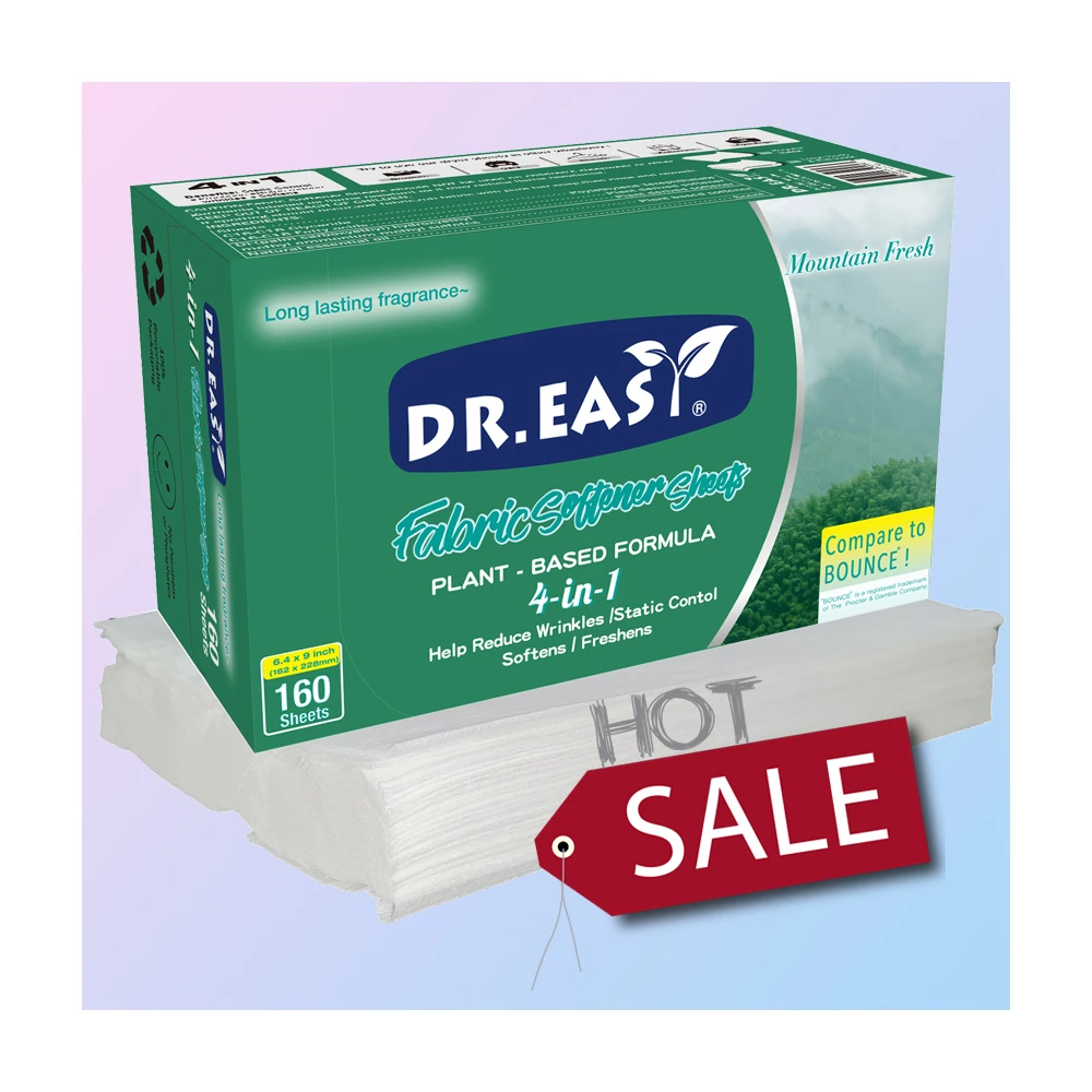 PET Fabric Softener Dryer Sheets Custom Private Label Non-Woven Dryer Sheets