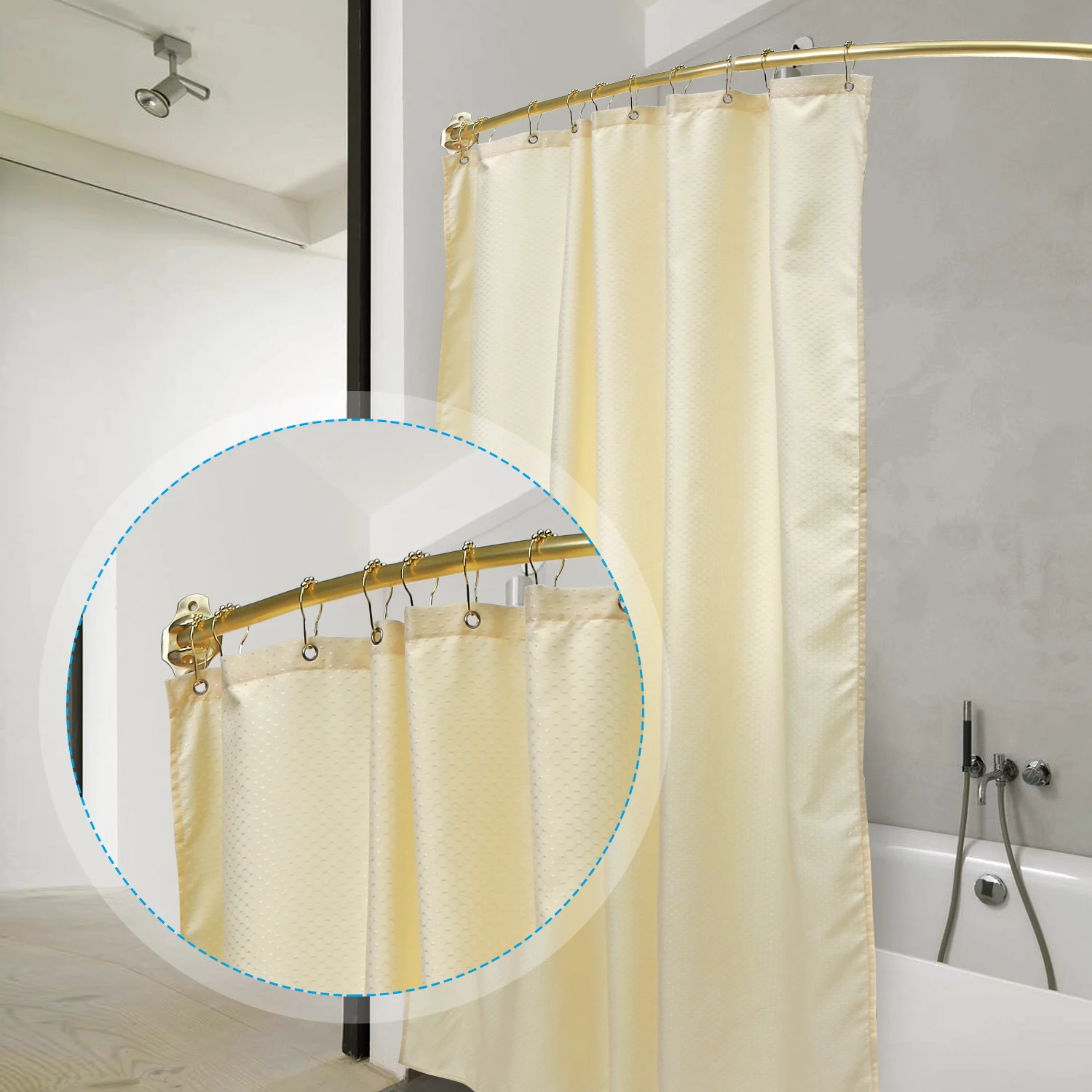 Wholesale Bathroom Telescoping Segmented Hanging Shower Curtain Rod Gold From Ceiling