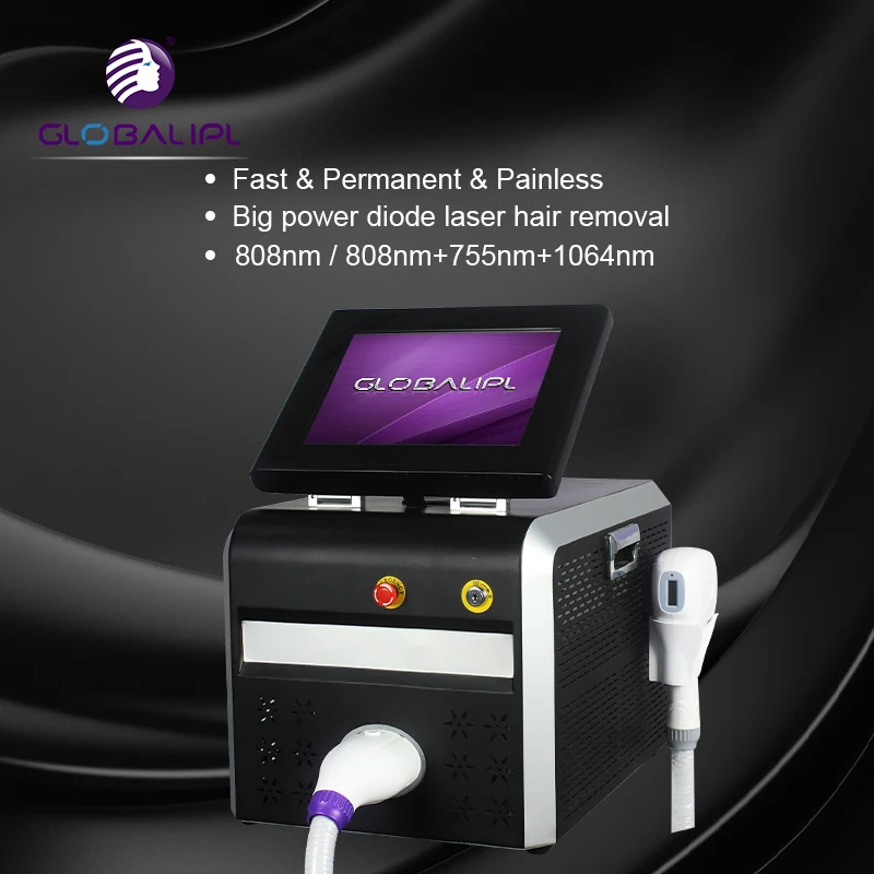 Permanent painfree laser diode 755 808 1064 Hair Removal Machine Diode Laser 808nm