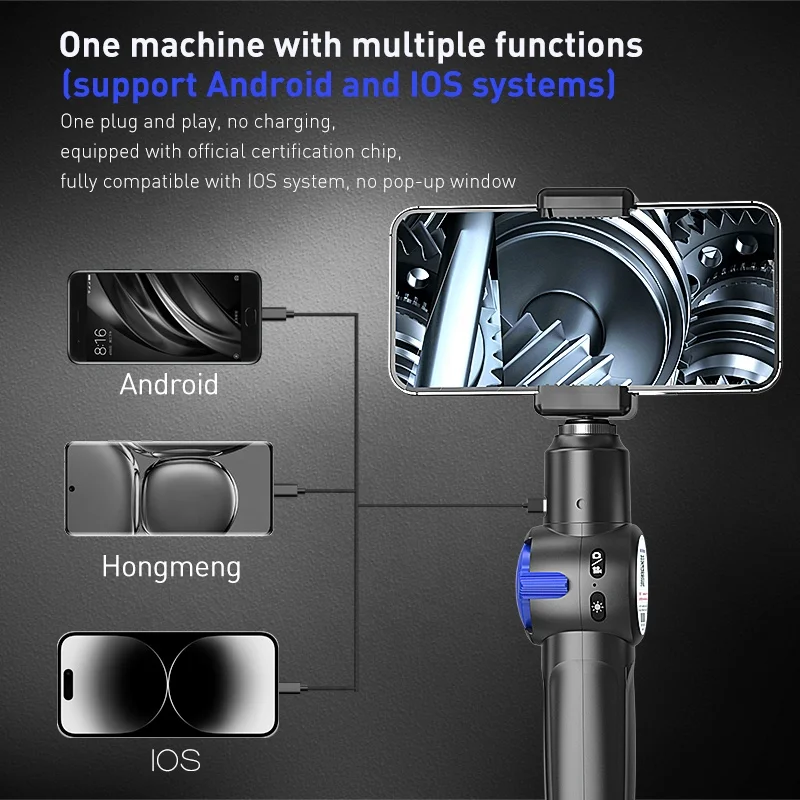 RALCAM H408M Portable Industrial Borescope 360 Steering HD Video Camera for Pipeline Inspection Vehicle Tools