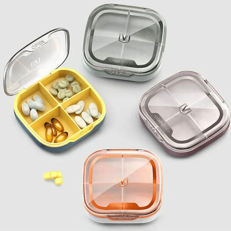 New 4/6/7 Grids Portable Small Sealed Medicine Moisture-proof Storage Organizer Case Travel 7 Days Plastic Customize Pill Box