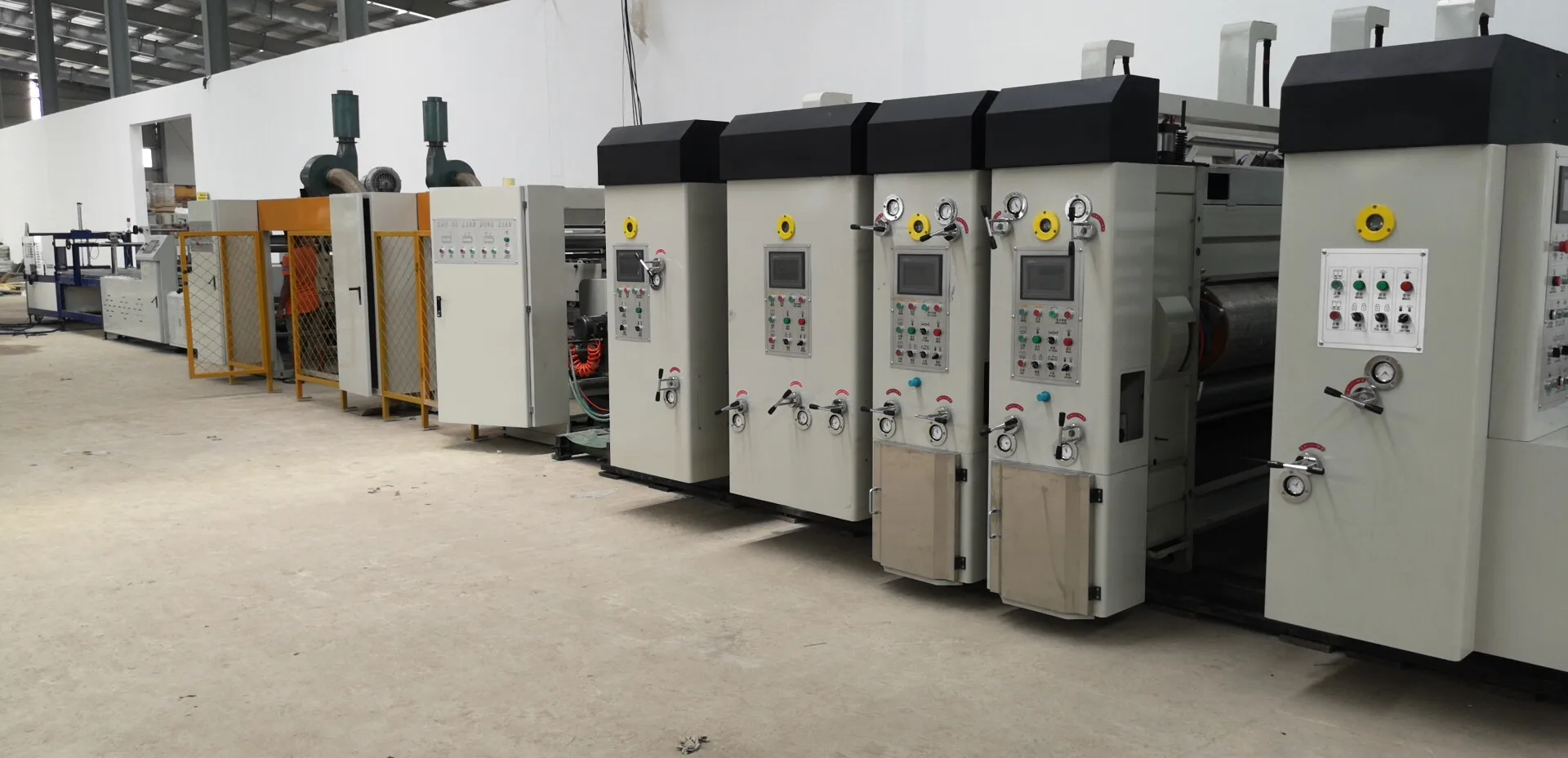 Automatic corrugated packing printing slotting folder gluer strapping machine manufacturer