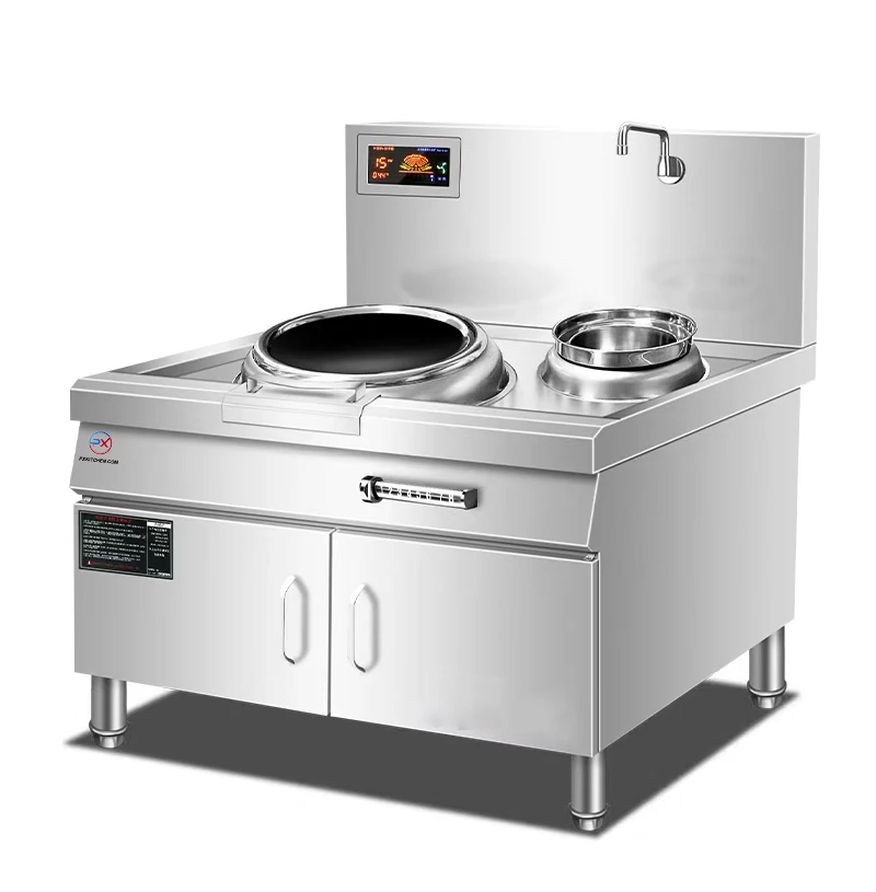 Chinese Electromagnetic Stir Frying Wok Commercial Stainless Steel In Kitchen Canteen Great Power 8 10 12 15kw With High Click