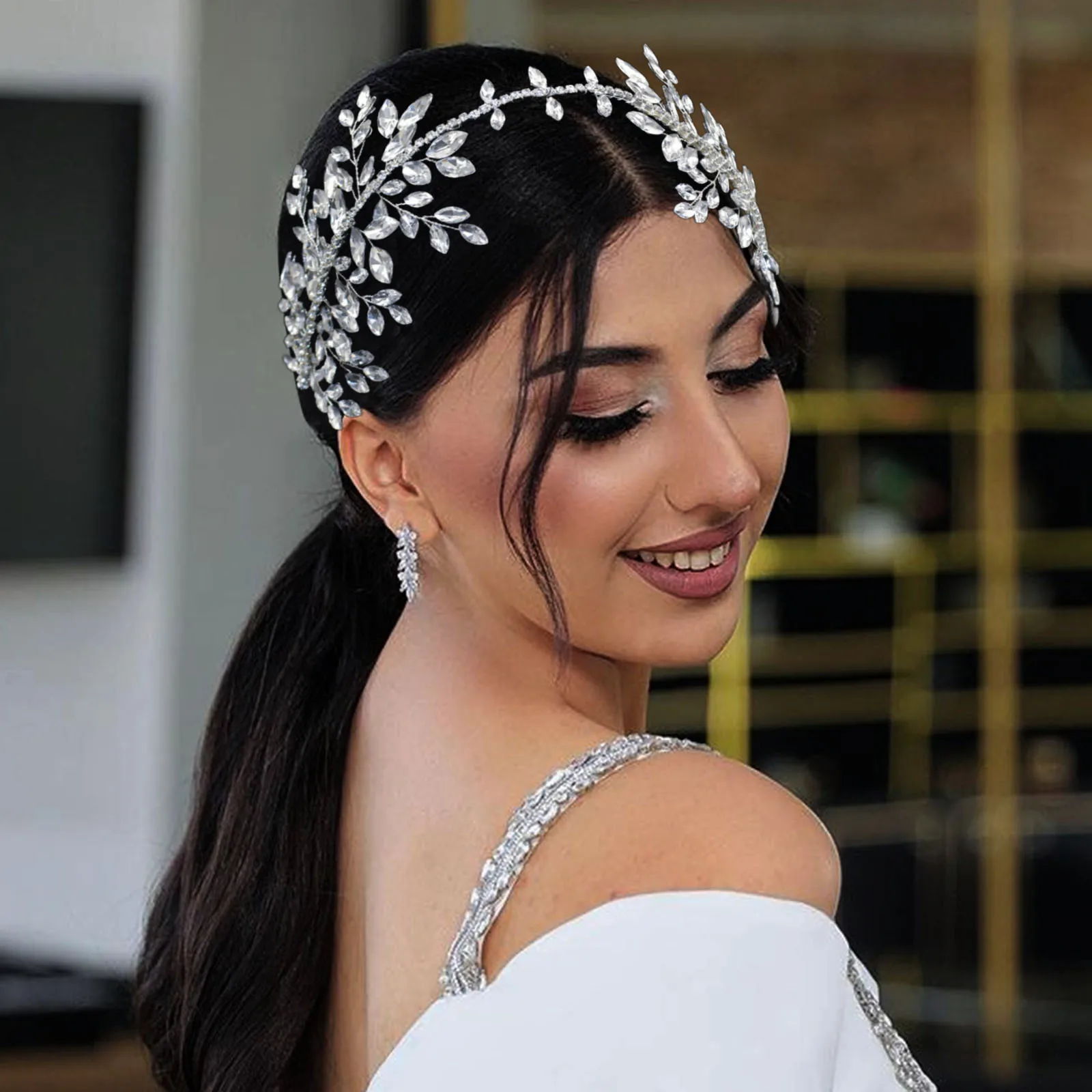 Fashion bridal hair accessories wedding handmade crystal handmade tiara wedding headpiece bridal