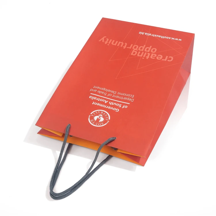 Biodegradable Bags Paper Custom Luxury Red Paper Bags For Jewelry With Handle