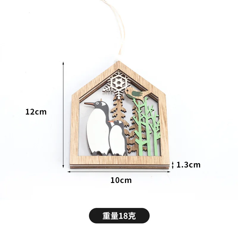 2025 New Christmas decorations Wood crafts DIY Cross border home holiday Christmas pendants pendants