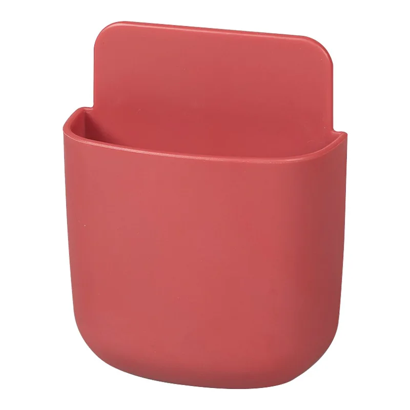 Wall Mounted Storage Box Punch-free Mobile Phone Plug Data Cable Holder Air Conditioner Remote Control Storage Organizer Case