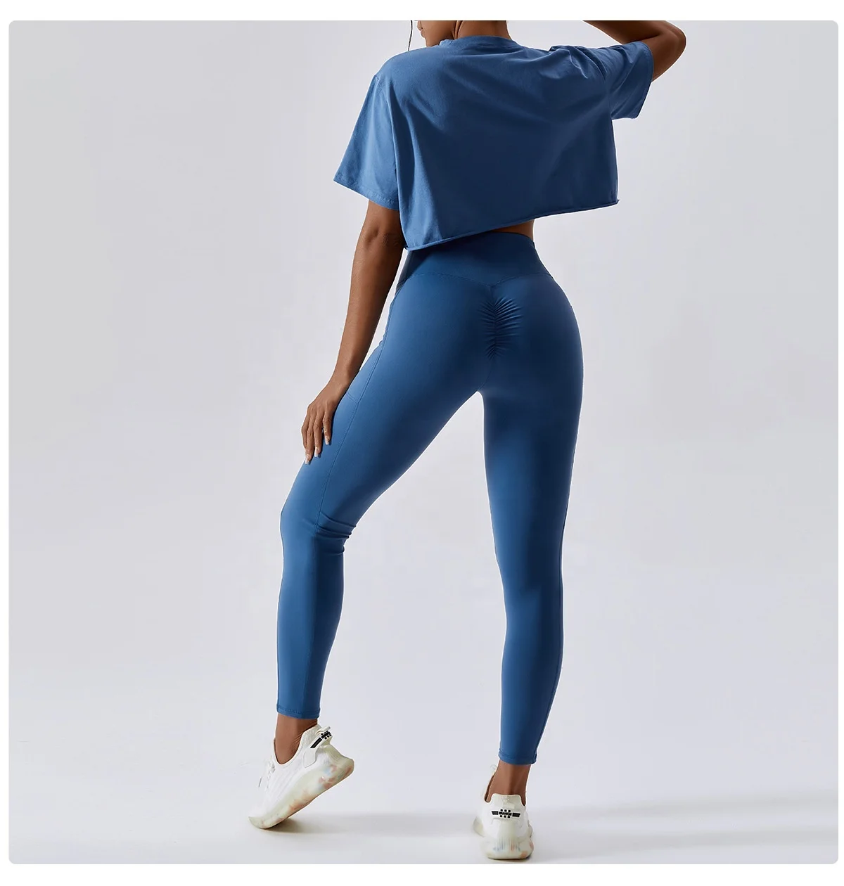 Sport T Shirts Custom Logo 95% Cotton 5% Spandex Womens Short Sleeve Yoga Crop Tops Activewear Workout Training Gym T Shirt