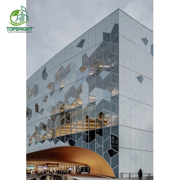 Building External Aluminum Cladding Perforated Wall Honey Comb Panels Aluminium Curtain Wall