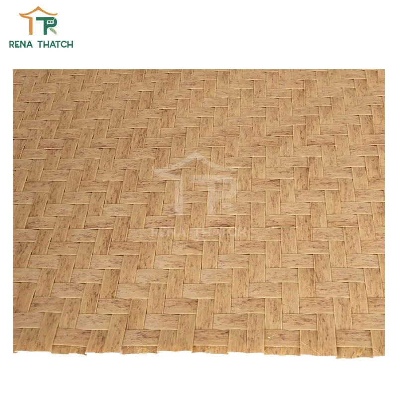 New design house ceiling plastic rattan knitting woven mat synthetic rattan weaving material