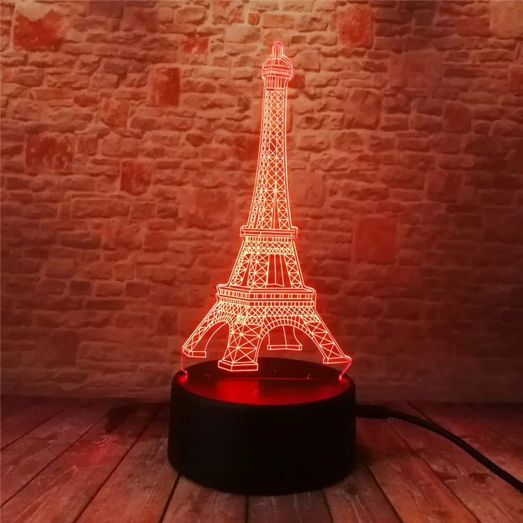 Fullright led пользовательский дизайн Эйфелева башня smart 3D Акриловый Кристалл светодиодный ночник