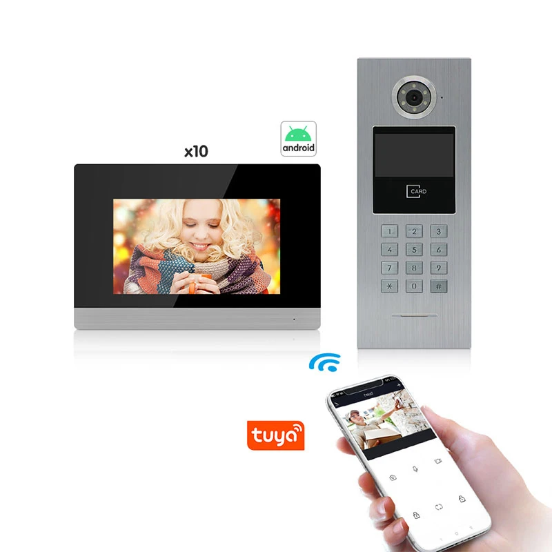 Bcom Professional 7-Inch IP SIP Touch Screen Video Door Phone WiFi Monitoring 1080p Resolution Color Camera Apartment Buildings