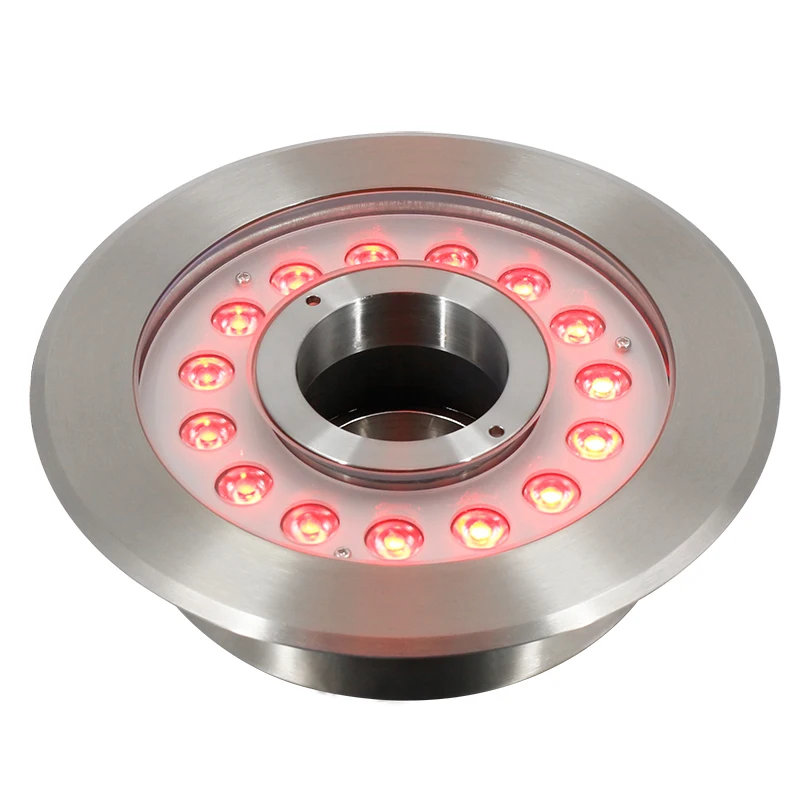 Nozzle Fixed 45W Multi Color 304SS LED Fountain Ring Light Stainless Steel 90 IP68 80 24V RISE Water Nozzle with Round Led 1500