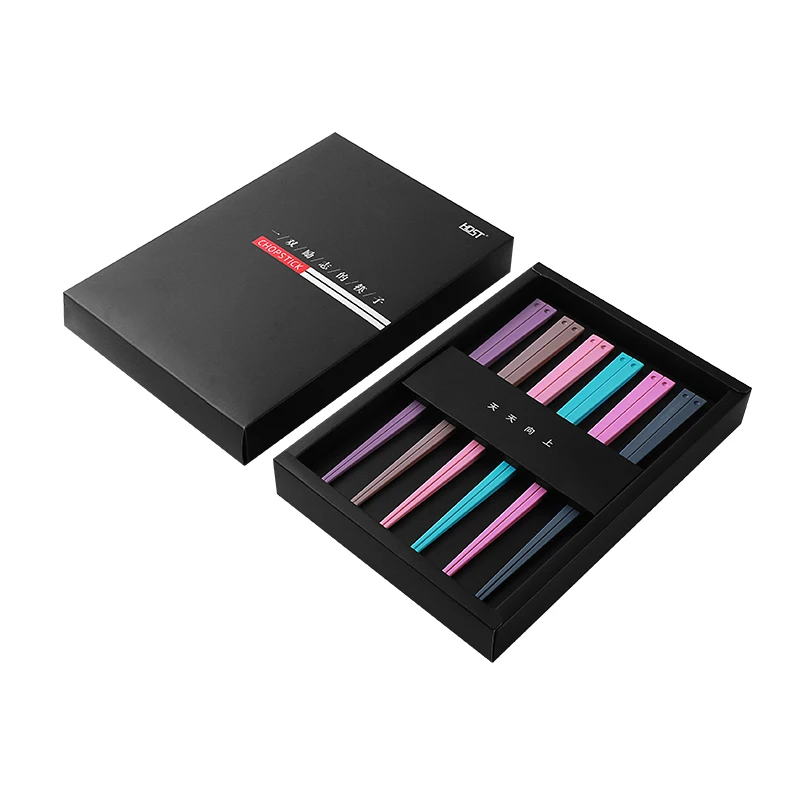 Dishwasher Safe Lightweight Multicolor - 6 Pairs Gift Set Reusable Fiberglass Chopsticks