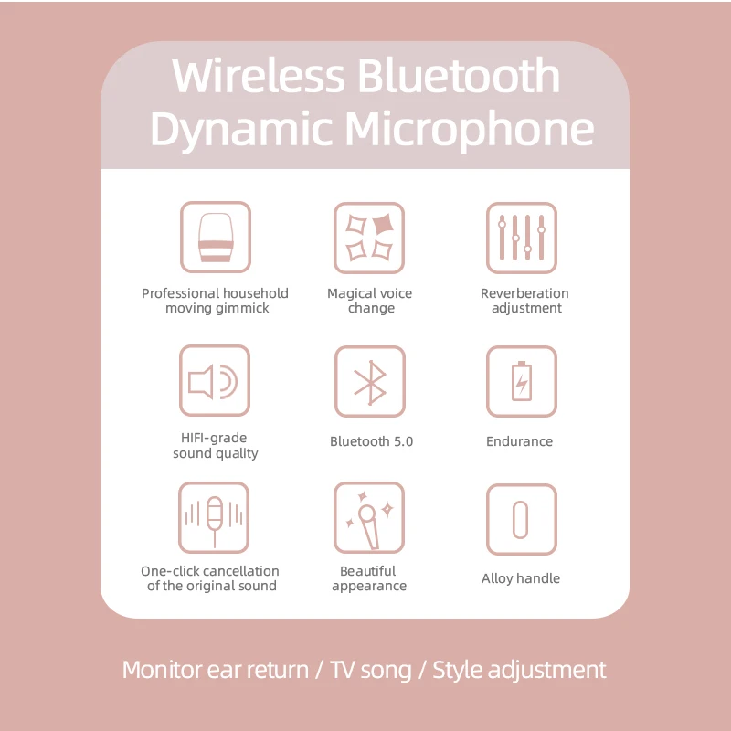 Wireless Bluetooths Karaoke Microphone Voice Change Karaoke Micro Condenser Mike Microphone Wireless Mic for iphone Singing Ktv