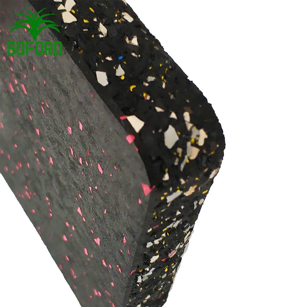500mm x500mm x25mm EPDM rubber flooring tile for Gym with colorful Spot