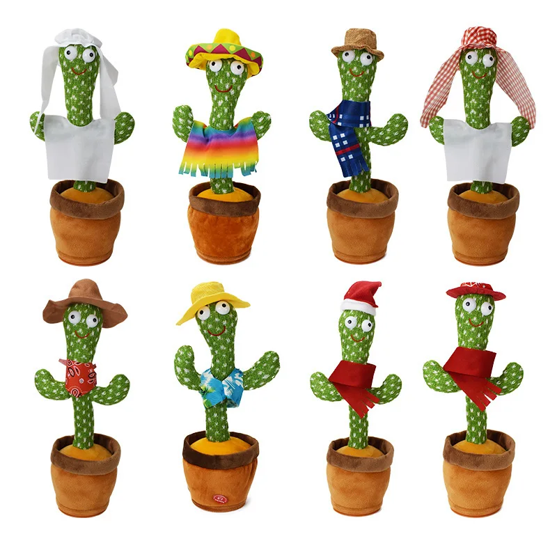 Wholesale Pp Cotton Filling Sing Dance Doll Cactus Korean Electronic Plush Toy Manufacturer