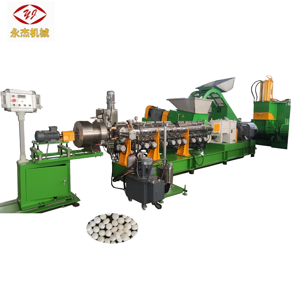 New Two Screw Extruder PP/PE+CaCO3/TiO2/Talc/Na2SO4/Black Carbon Granulator Plastic Machine