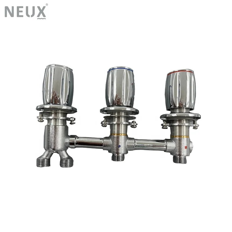 Modern Zinc Alloy Handle Hot Cold Water Switch Valve Brass 2 Ways Bathtub Mixer Faucet