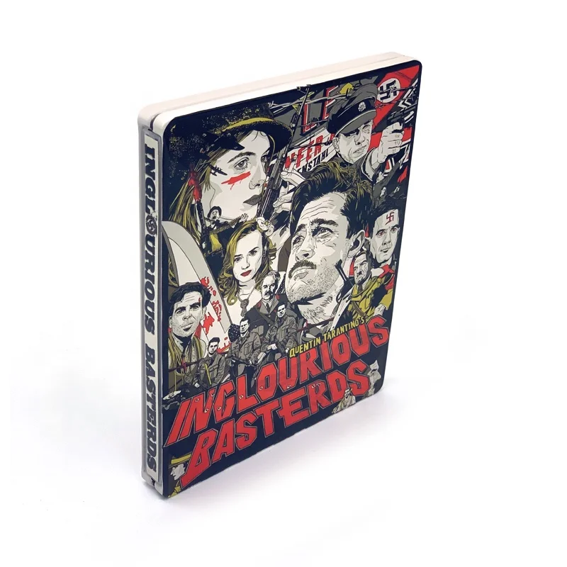 Wholesale rectangular standard metal custom printing DVD CD tin box with plastic intray