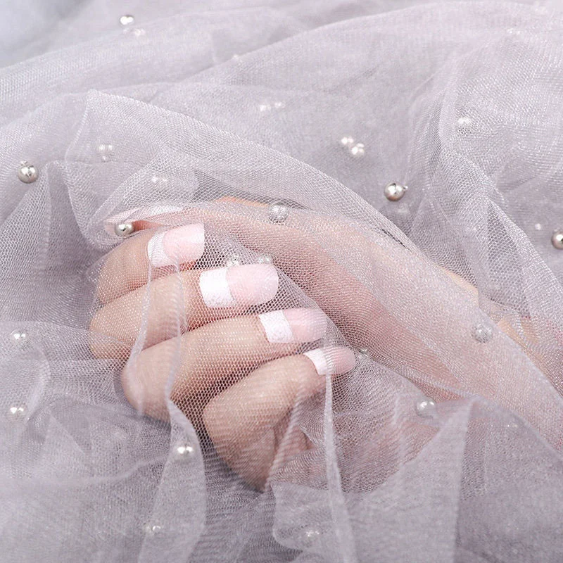 INS 8 Colors Handmade Pearl Transparent Netting Gauze Fabric Background Photo Studio Props Accessories Decoration Cloth