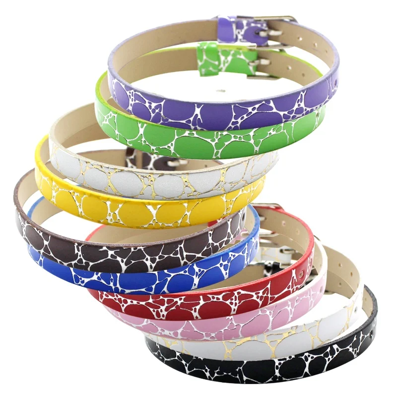 8mm PU Leather Bracelet DIY Personalized Wristband Bracelets For Women 8 mm bracelets and letters