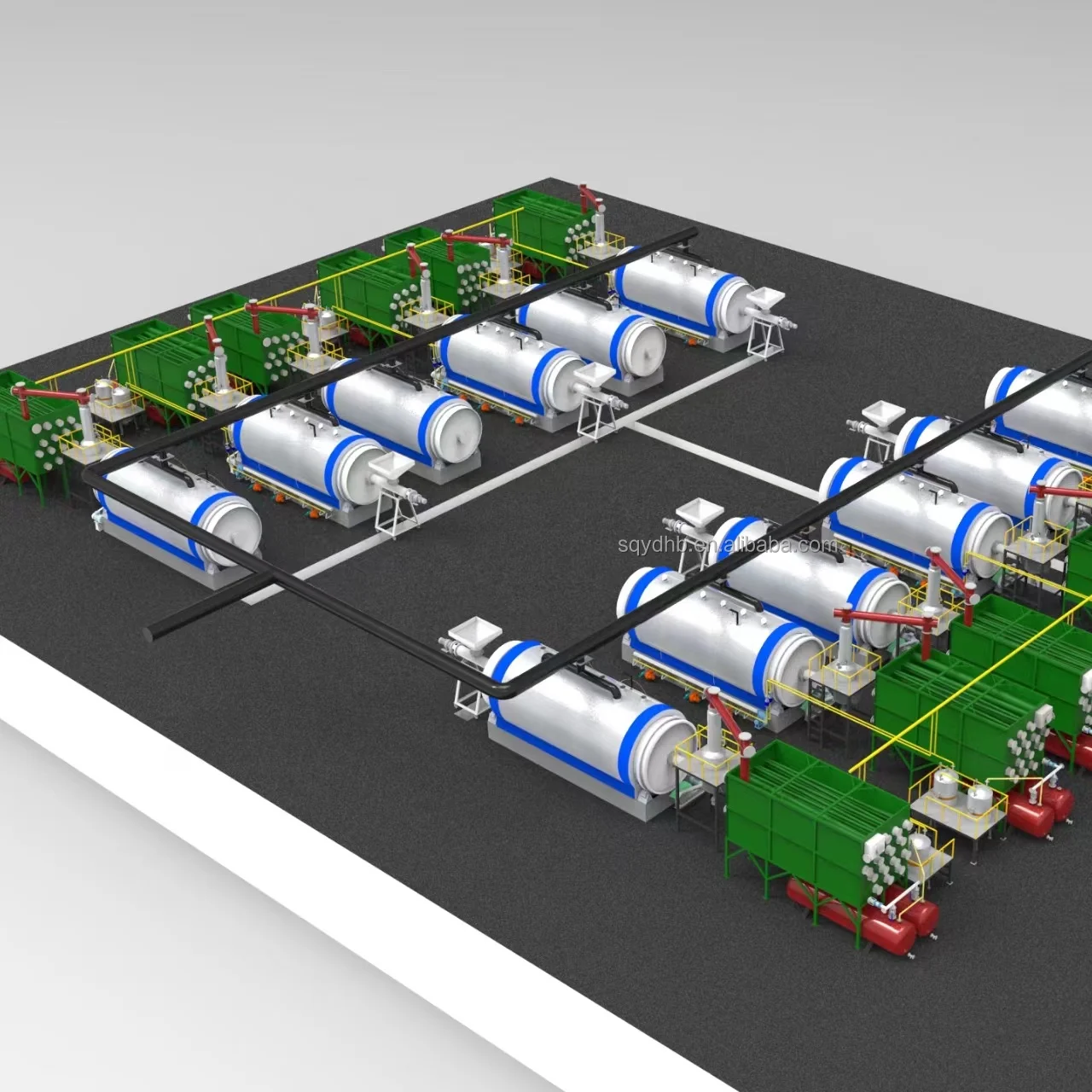 Whole of Recycling Machine Scrap tyre pyrolysis plant type plastic to diesel fuel oil Equipment