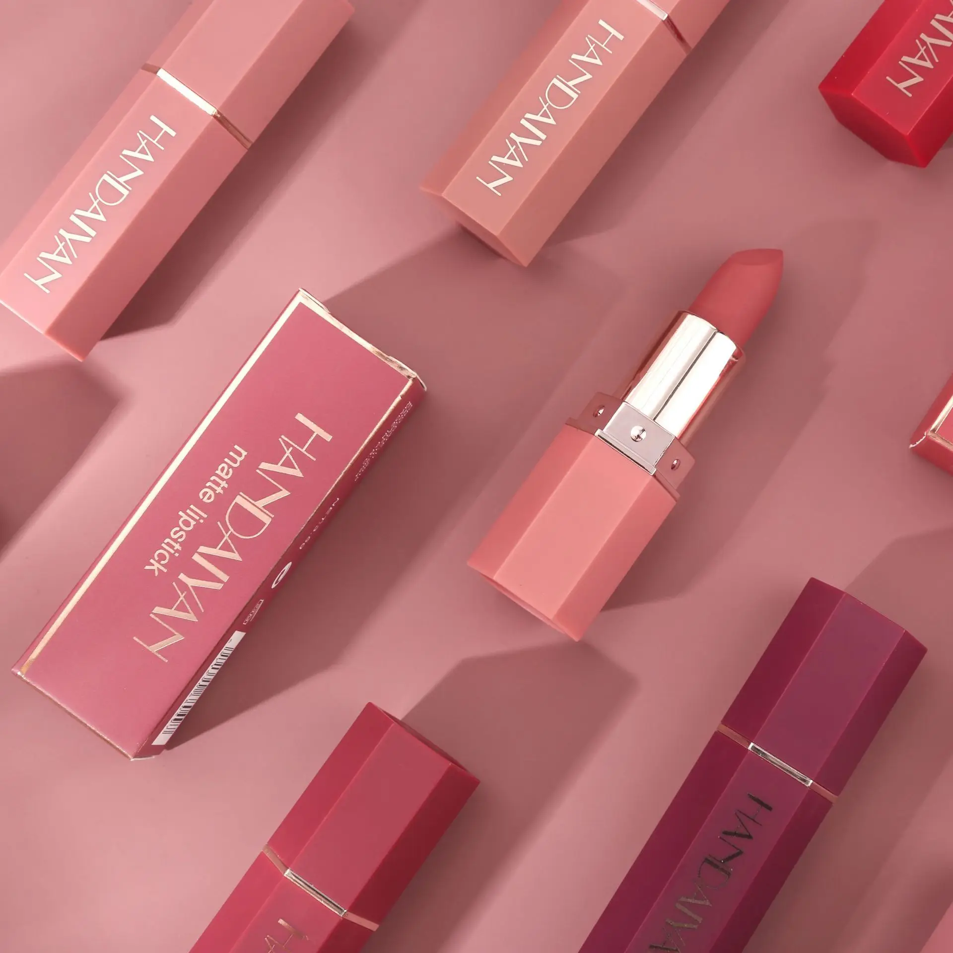 
dropshipping own brand Cheap 6 hour high quality lipstick no logo low moq no label makeup matte lipstick 