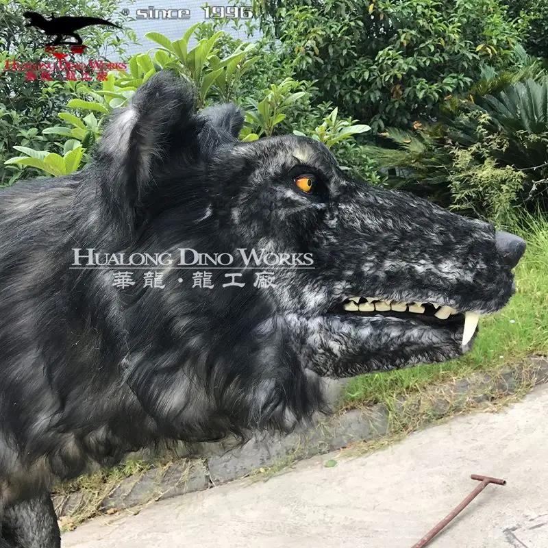 Amusement Park Lifelike Animal Model Artificial Animatronic Animal Model Wolf